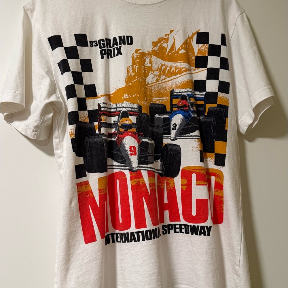 PacSun Monaco Grand Prix White Graphic Tee